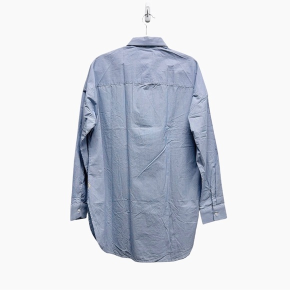 Scotch & Soda Blue Striped Button Up Long Fit Shirt - Picture 10 of 13